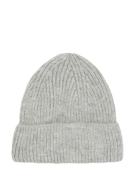 Gri Örgü Dokulu Erkek Bere